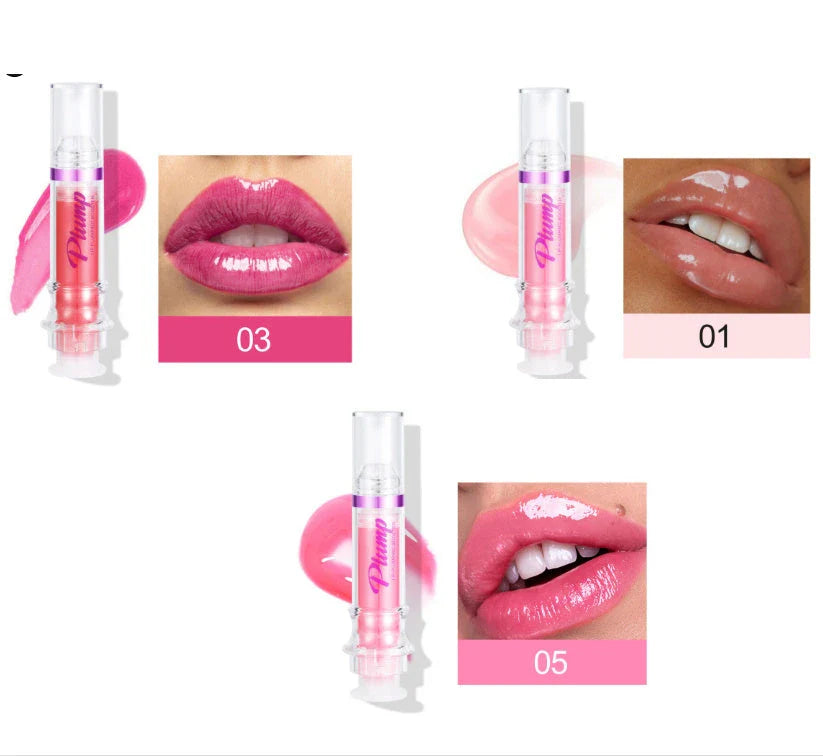 Glossy Luxury Lip Gloss in various shades with a mirror-like shine and hydrating formula