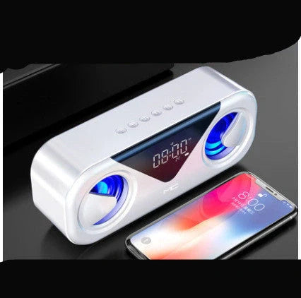 MC H9 Bluetooth Speaker Wireless Alarm Clock with Temperature Display in black, gold, and white