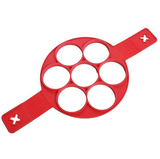 Red Silicone Pancake Mold with Various Shapes for Easily Making Perfect Pancakes at Home