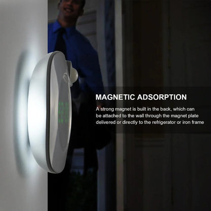 Mini Solid Colour Smart Time Human Body Sensor Light with rotary dimming and time display
