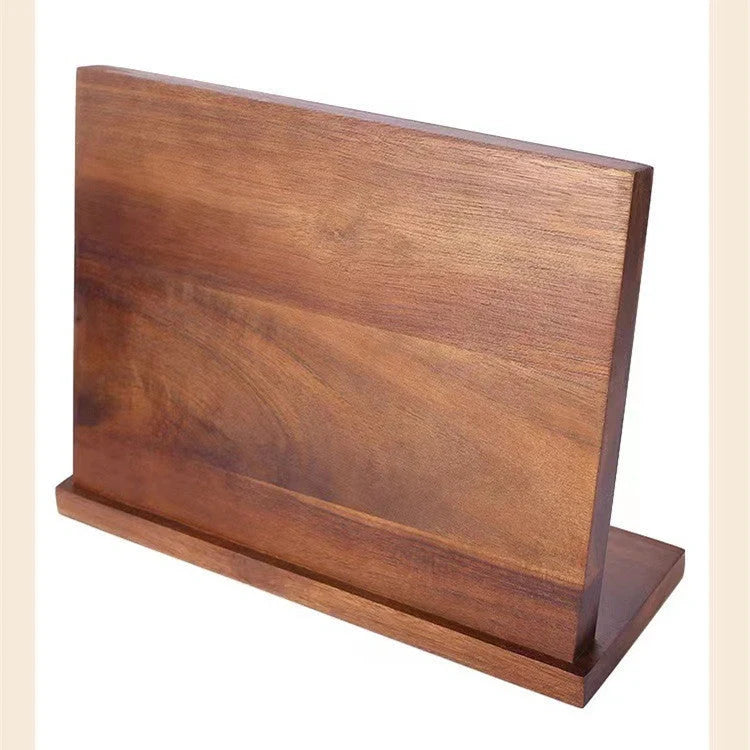 Solid wood magnetic knife holder for kitchen organisation