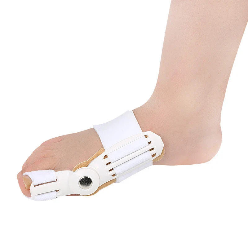 Bunion Corrector Braces with metatarsal arch support, adjustable straps, and polycarbonate bracket for toe realignment