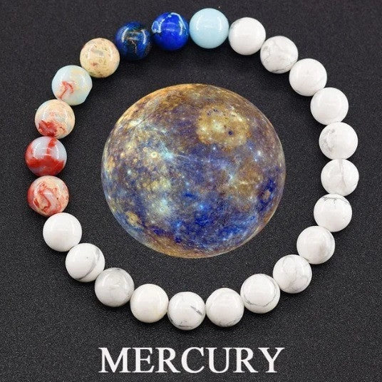 Matte 10mm stone beads couples bracelet in various planet-inspired colours