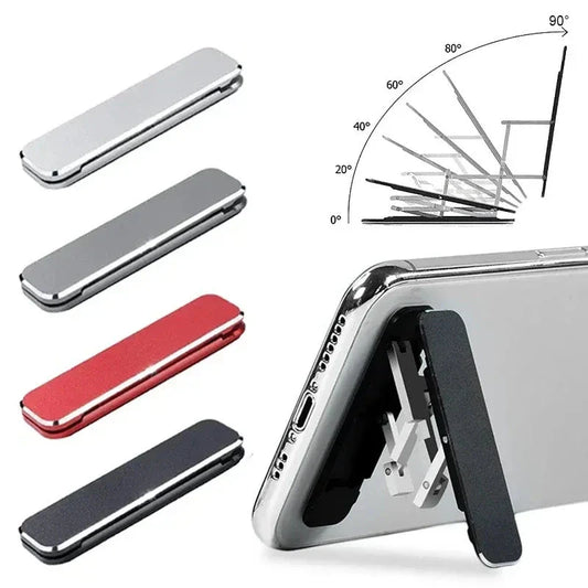 Premium aluminum alloy folding smartphone stand with adjustable viewing angle and one-second unfolding design