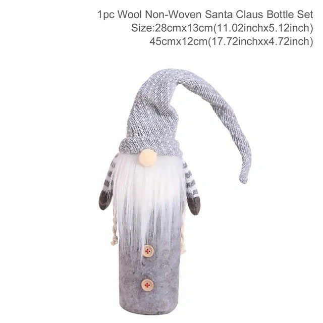 Festive Christmas wine bottle socks in vibrant colours, 14cm x 31cm