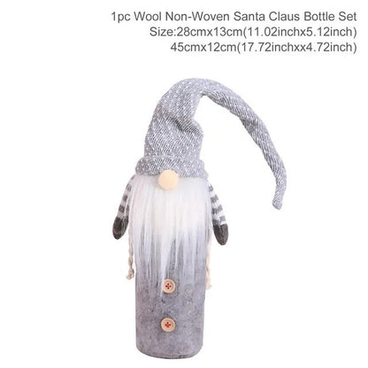 Festive Christmas wine bottle socks in vibrant colours, 14cm x 31cm