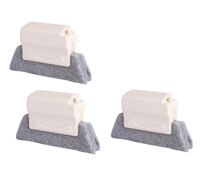 Creative Window Groove Cleaning Gap Brush Slot Cleaner in beige, light grey, and blue