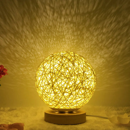 Creative Linen Table Lamp with LED Intelligent USB7 Colour RGB16 Remote Control