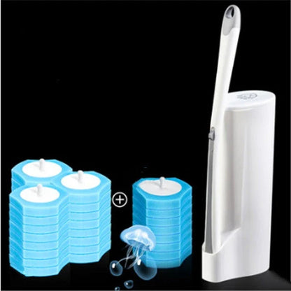 Premium disposable toilet brush with plastic, sponge, and scratch-resistant cloth for effective and hygienic bathroom cleaning
