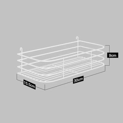 A high-quality stainless steel wall-mounted kitchen storage rack with a perforated design for customisable storage