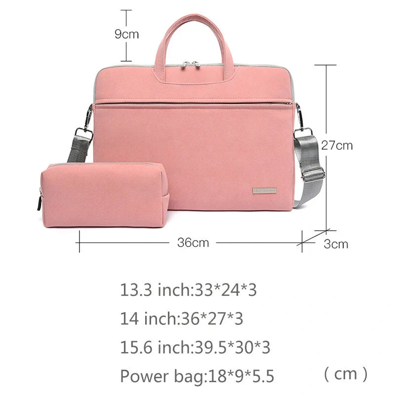 Stylish waterproof PU leather laptop bag for MacBook Air with removable shoulder strap