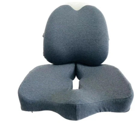 Memory foam seat cushion with lumbar support set in various colours