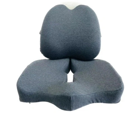 Memory foam seat cushion with lumbar support set in various colours