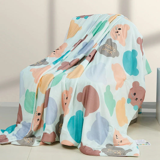 Machine washable ice silk thin quilt with cool feeling fabric in various colors and sizes