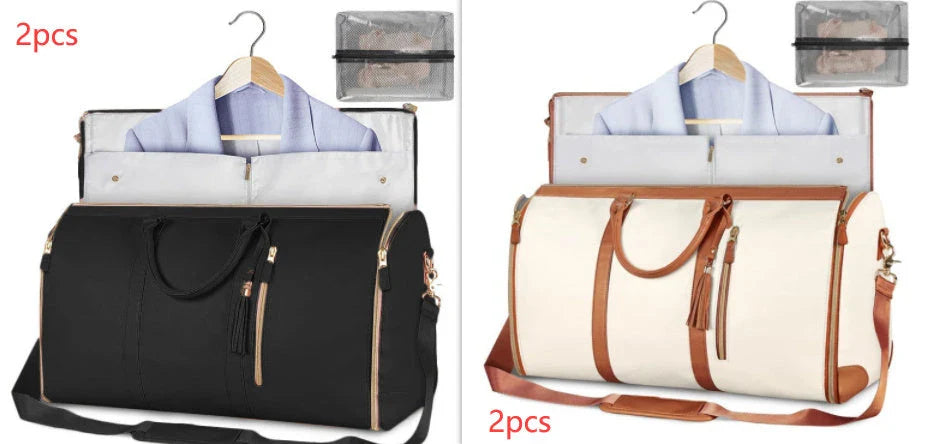 Versatile travel duffel bag for women with waterproof and foldable design, available in various color options