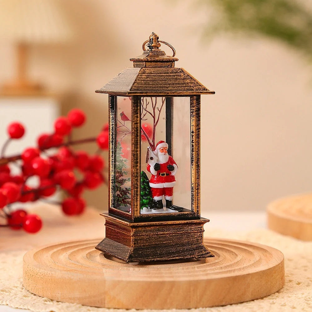 Santa Claus LED night light battery-powered hanging lantern for Christmas decoration