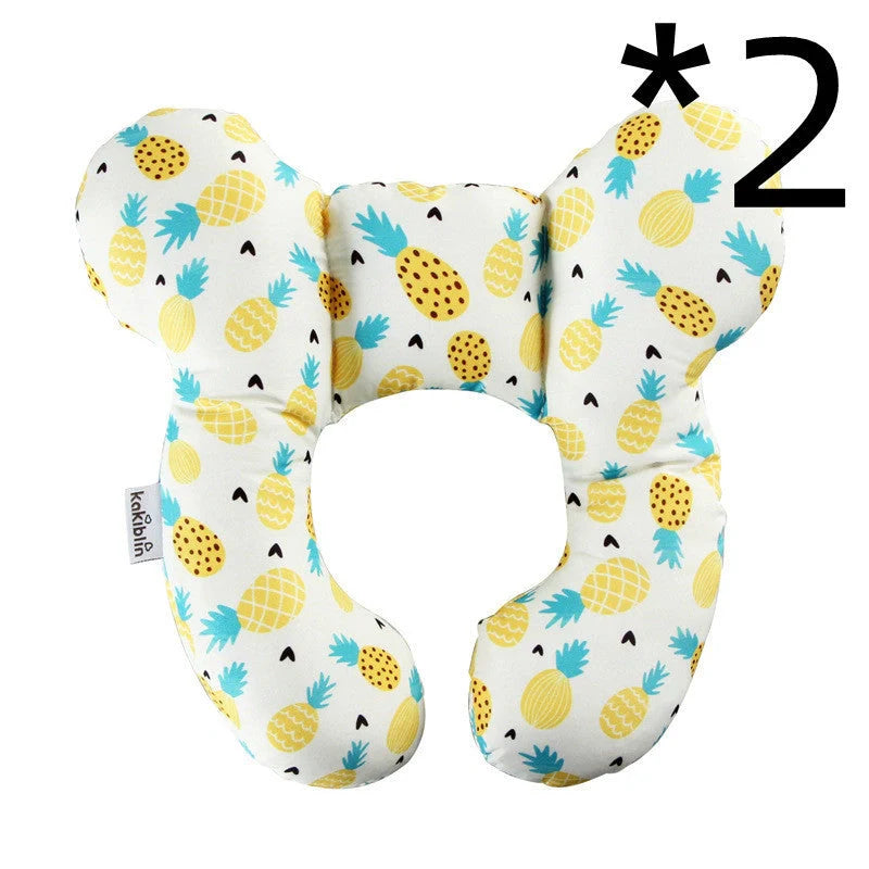 U-shaped baby head support pillow in pure cotton for car safety seats