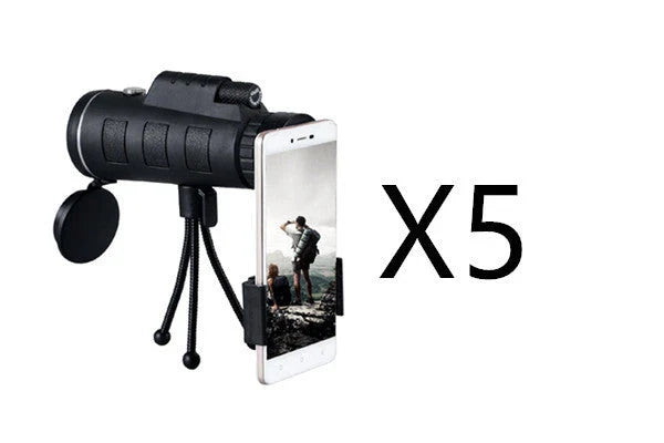 40x60 monocular telescope with compass and phone mount for outdoor adventures, birdwatching, and nature observation