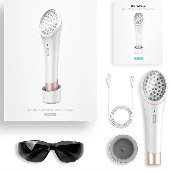 Xpreen Wireless Rechargeable Acne Treatment Device with Blue and Red Light Therapy