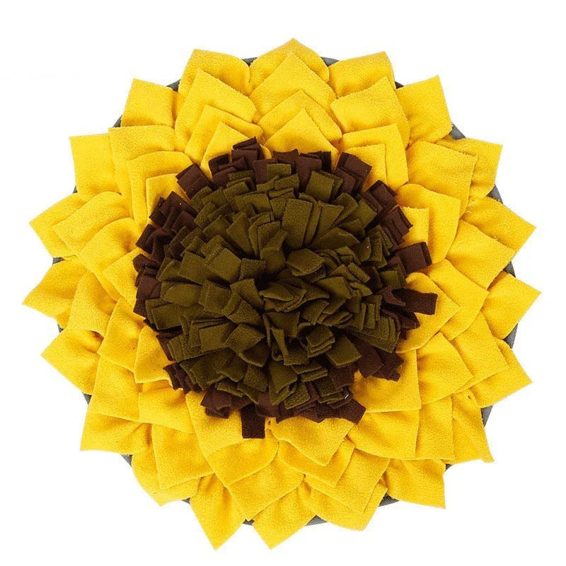 An interactive snuffle mat puzzle toy for dogs, designed to stimulate natural foraging behavior and relieve boredom
