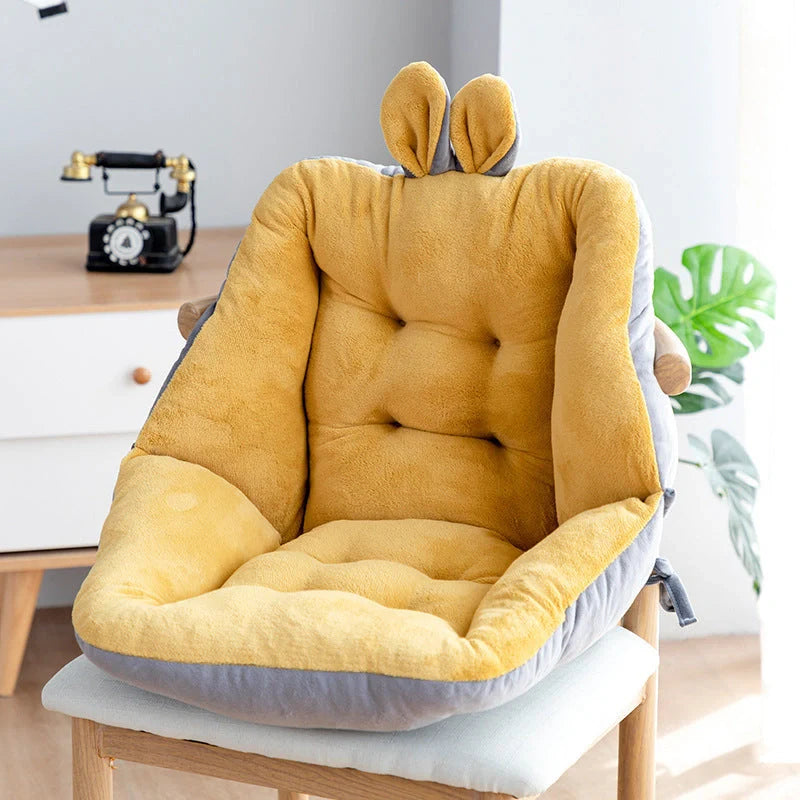 Sedentary backrest integrated chair cushion with quick rebound PP cotton filling
