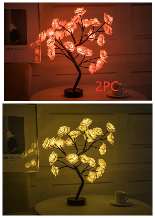Enchanting Rose Flower Lamp with warm, soothing lighting and USB/battery power options for versatile home decor