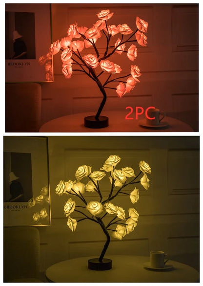 Enchanting Rose Flower Lamp with warm, soothing lighting and USB/battery power options for versatile home decor