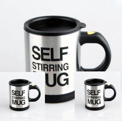 304 stainless steel self-stirring mug with magnetic mixer in various colours