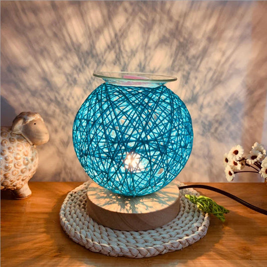 Elegant aroma lamp with bamboo wood design, perfect for adding soothing scents and warm lighting to your home