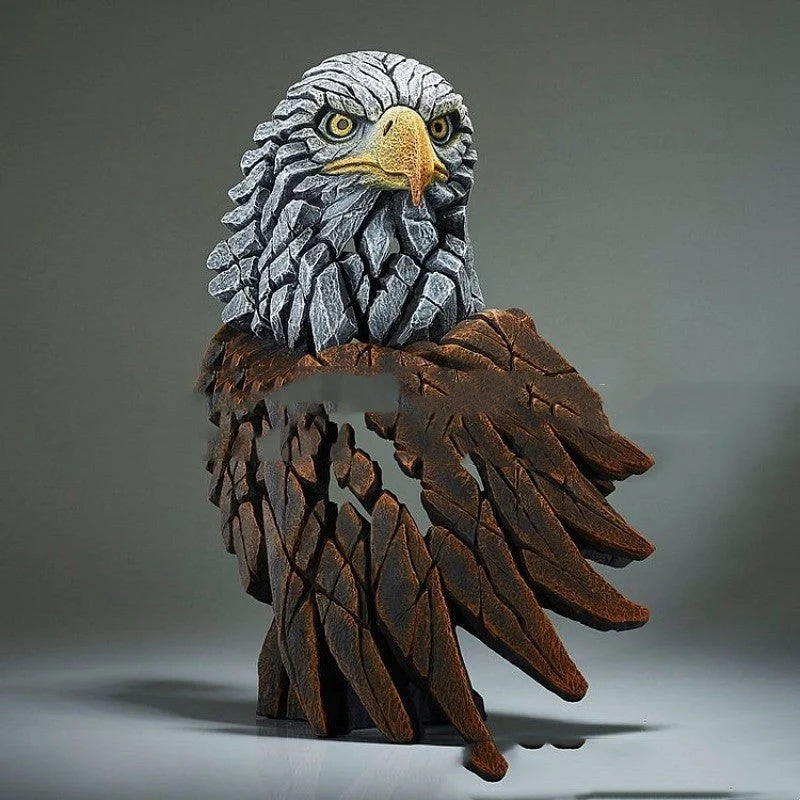 Hand-painted resin animal sculpture in cartoon style, perfect for home decor
