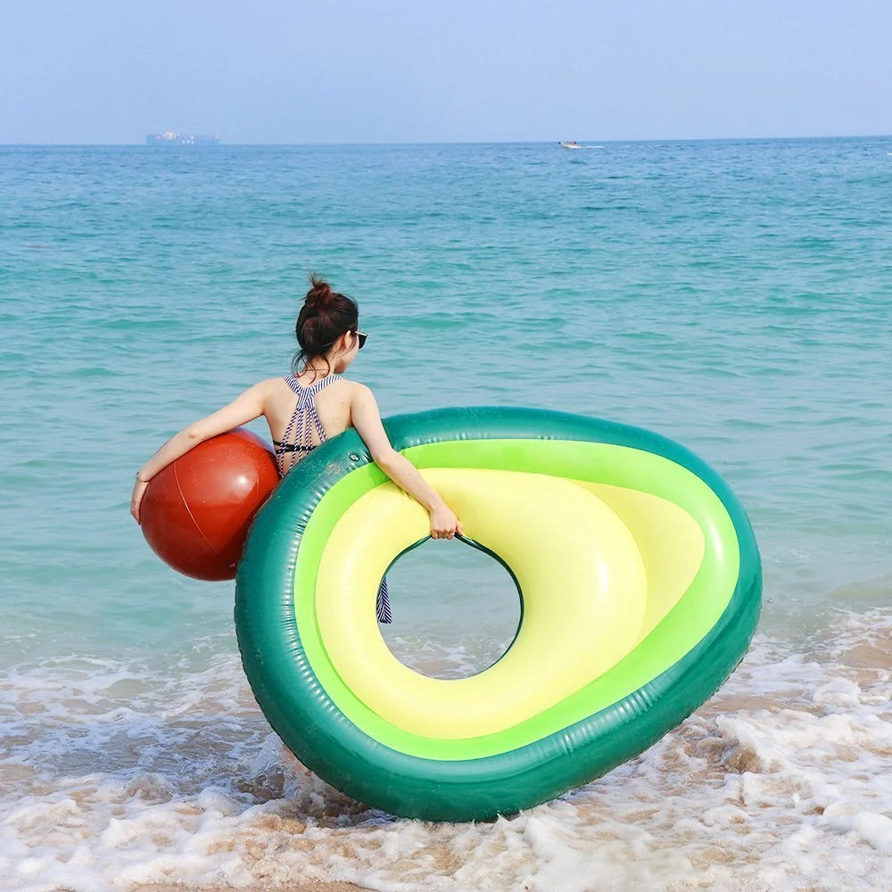 Inflatable Giant Avocado Pool Float for swimming and party fun