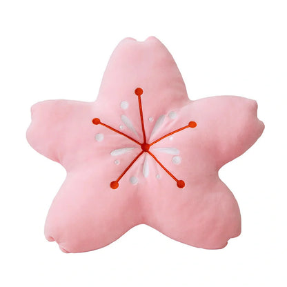 Cherry blossom plush cushion in blue, pink, or yellow for home decor