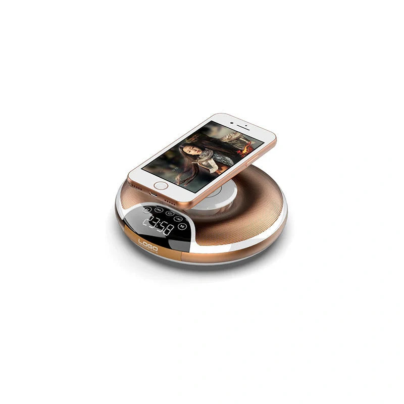 UFO Creative Smart Bluetooth Speaker with Wireless Charging in Gold and Black