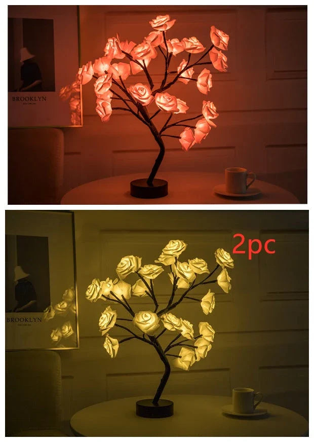 Enchanting Rose Flower Lamp with warm, soothing lighting and USB/battery power options for versatile home decor