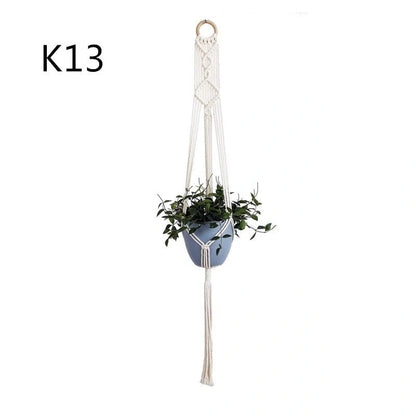 Stylish hanging cotton rope plant holder for indoor and outdoor decoration