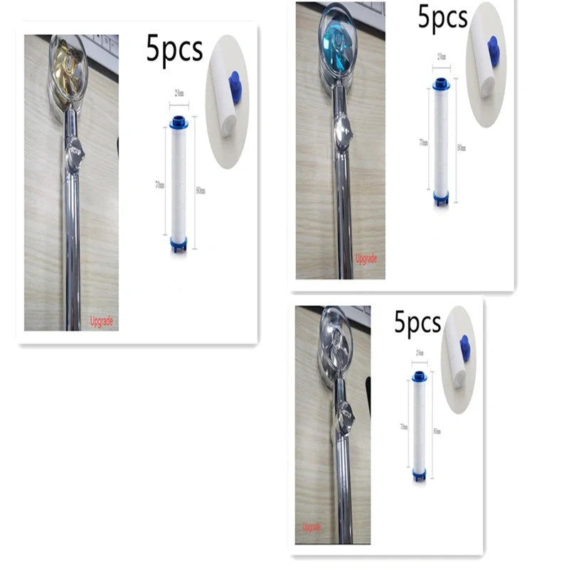 Turbo Propeller Shower Head in various colours with 360-degree fan extension