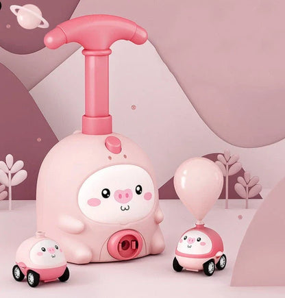 Balloon-powered car toys in various vibrant colours designed to engage children in hands-on STEM learning and independent exploration