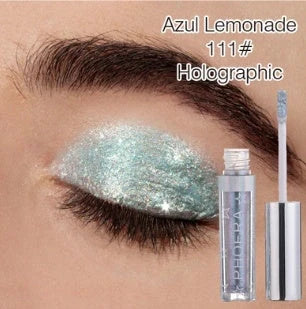 PHOERA Glitter & Glow Liquid Eyeshadow set showcasing 12 vibrant colours with 3D metallic effects