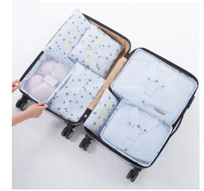 Premium waterproof nylon travel organizer set with mesh panels for easy visibility and organization