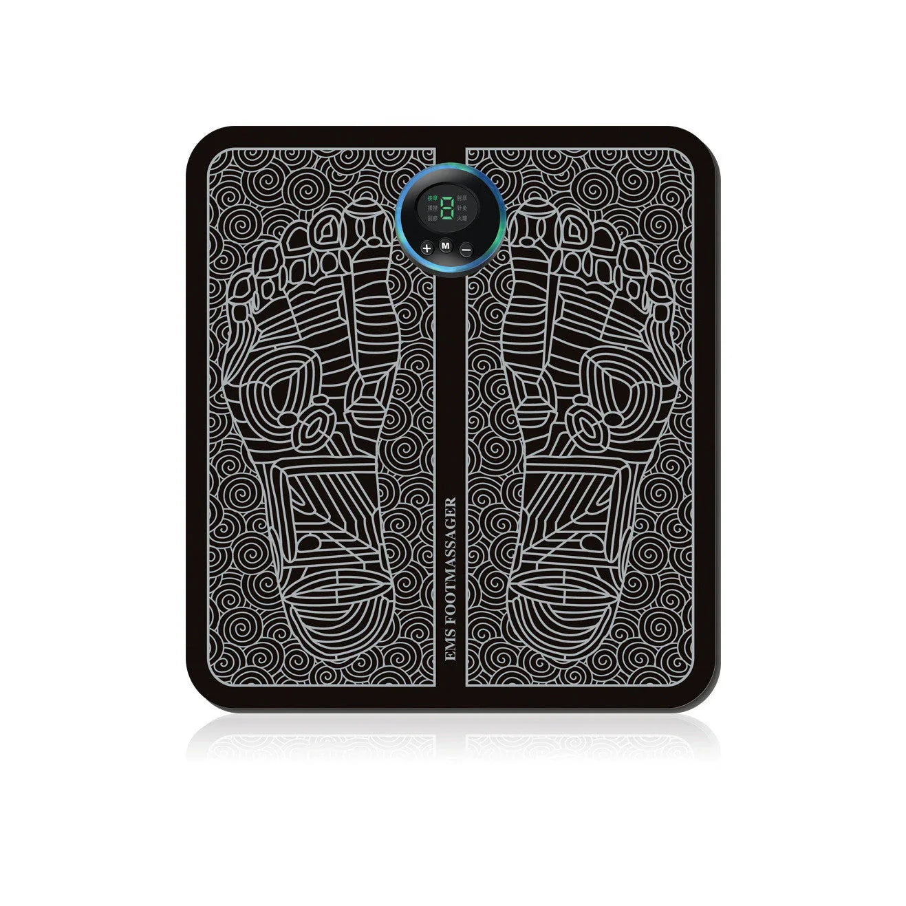 Premium EMS foot massager with 6 massage modes, 9 intensity levels, and USB charging for soothing foot relief