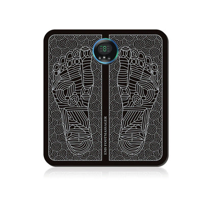 Premium EMS foot massager with 6 massage modes, 9 intensity levels, and USB charging for soothing foot relief