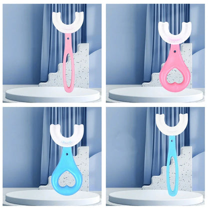 Soft, U-Shaped Children's Toothbrush in Various Vibrant Colors Made of Food-Grade Rubber