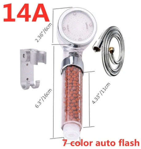 Color Changing LED Shower Head with temperature display and high-pressure flow