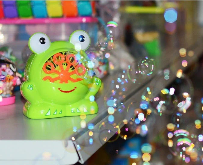 Creative Frog Automatic Bubble Machine Gun with lights and music, safe for children