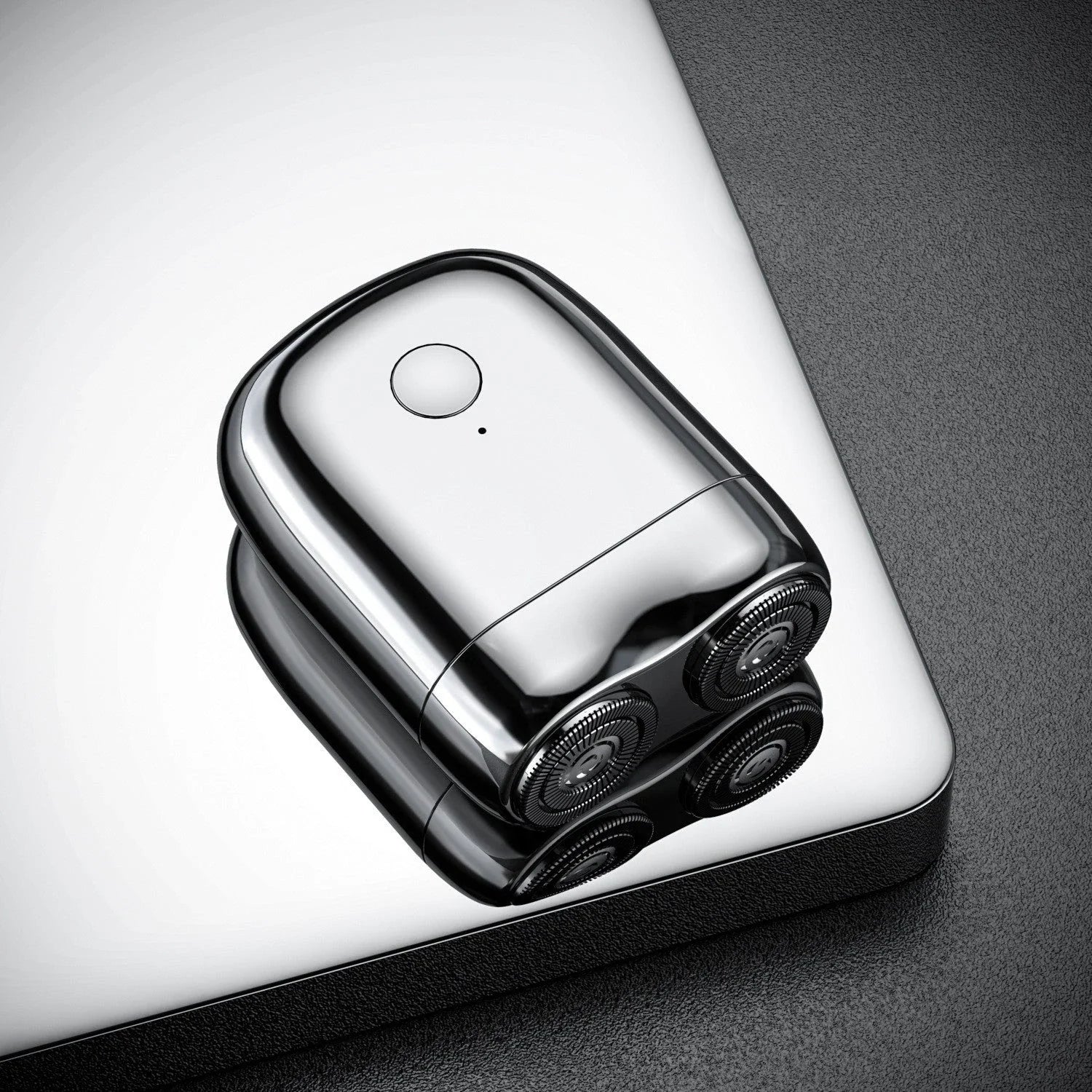 Premium cordless electric shaver for men with stainless steel blades, USB charging, and a sleek gift box design