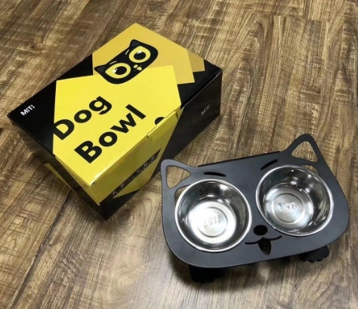 Stainless steel anti-spill pet feeding bowl in various colors