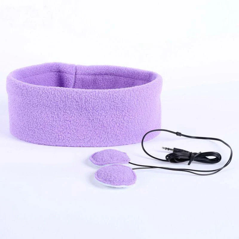 Soft, cozy sleep headphones with built-in speakers and sleep mask functionality for a comfortable and restful night's sleep