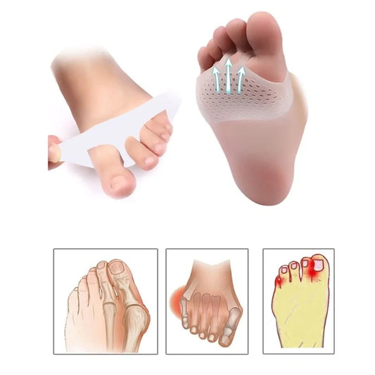Breathable silicone honeycomb front pads for high heels, offering pain relief and comfort.