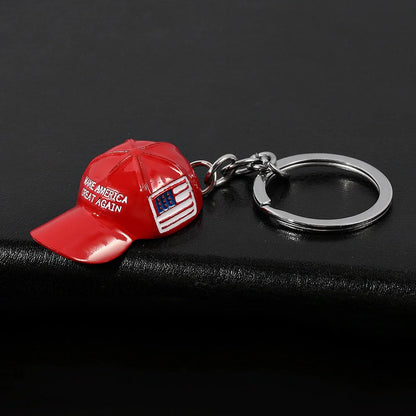 A vibrant red keychain with a minimalist hip-hop inspired design, crafted from premium zinc alloy for the discerning British gentleman.