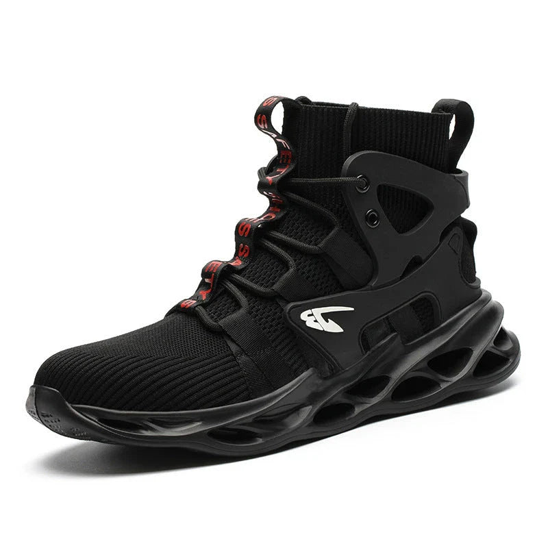Men's steel toe work boots with puncture-resistant and breathable construction for maximum safety and comfort on the job site